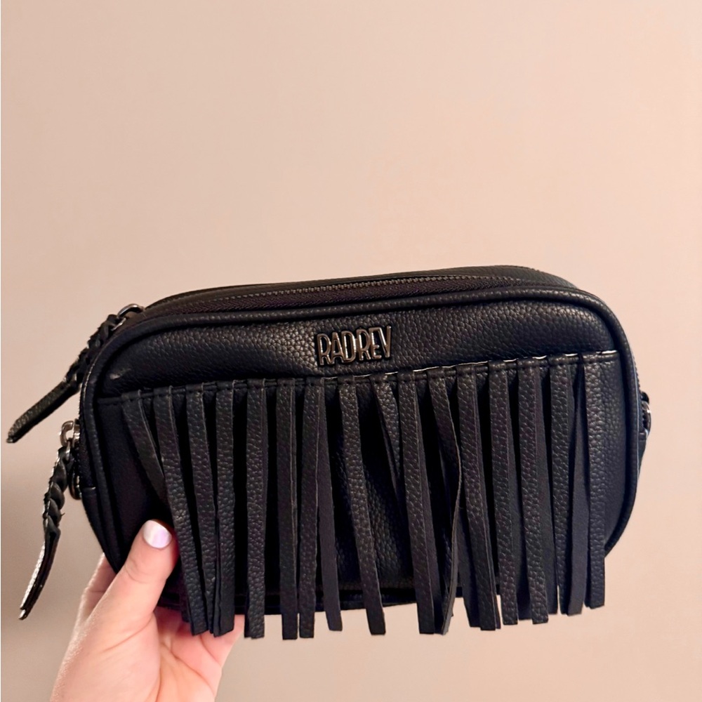 Rad Rev Black Fringe Crossbody Bag